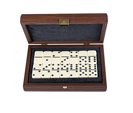 DOMINOES	Домино, цвет карамель, эко-кожа, деревянный ящик 24x17см