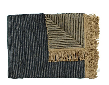 Плед CLAUDI UNAMI INDIGO GOLD, 150х200см, 60% хлопок 40% акрил