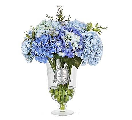 Grand Summer Hydrangeas Blue	 Букет гортензий, голубой,  серебряный декор, 2 спрея по 5 мл