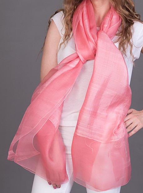 YSABEL Шаль , розовая, 45/210 шелк