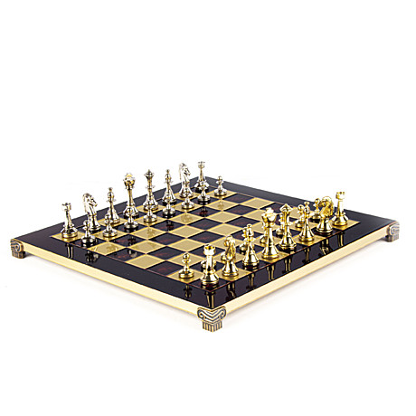 CLASSIC METAL CHESS	Шахматы классические, 36х36 см, золото с серебром, красный, металл