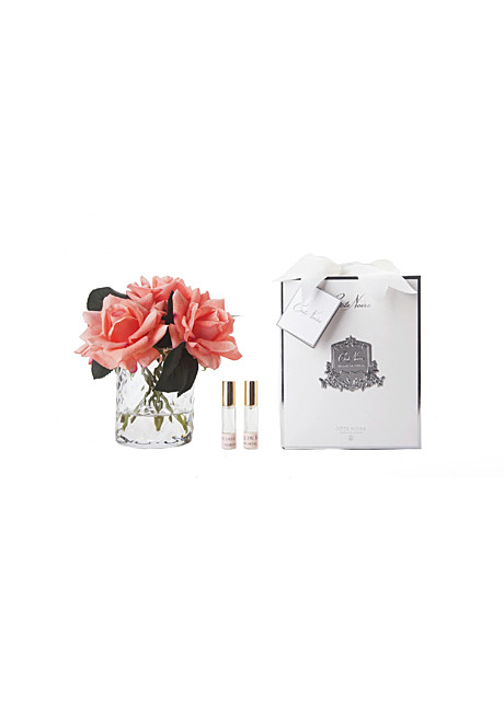 HERRINGBONE FLOWER CLEAR white peach	Букет розы, цвет бледно-розовый, ваза стекло рельеф 